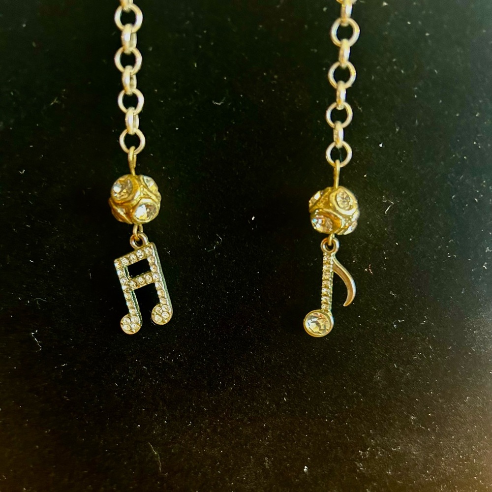 Musical Notes Drop Earrings - Picture 2 of 2